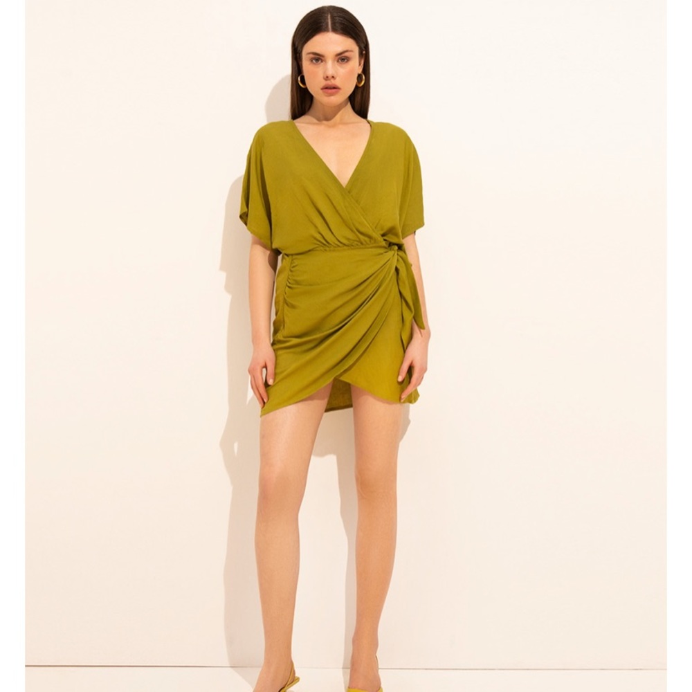 Green Mini Dress - Foreveryoung The Label (Greek Brand) - Worn Once - Size Small
